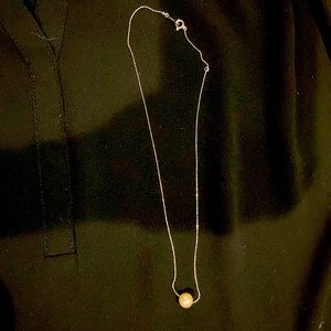 Pearl and silver chain necklace